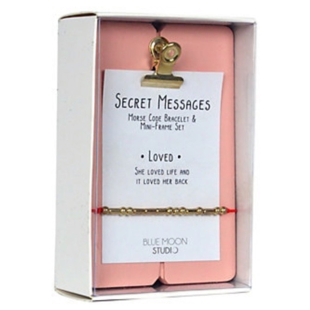 Clip Frame with Morse Code Bracelet “Loved”